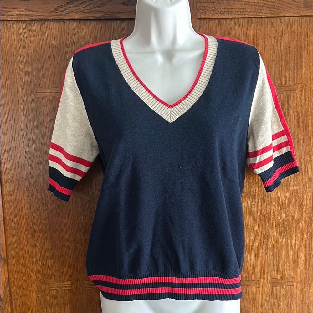 CABI TV Pullover V-Neck Sweater, Medium EUC